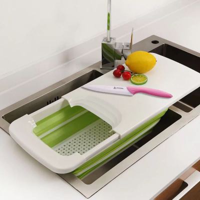 Large sink cutting board multi-function folding asphalt basket for basket cutting fruit and vegetables cutting board