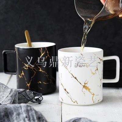 Nordic marble mug ceramic chunky English coffee mug couple water mug milk breakfast mug
