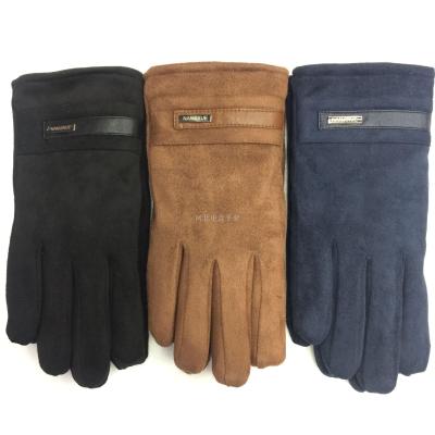 Spot new suede thickened polar fleece warm touch screen gloves manufacturers direct sale