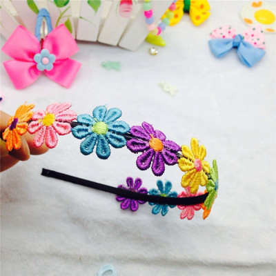 The Children 's colorful flower headband garland headband Korean version little princess hair ornaments girl headwear 61 Children' s gifts