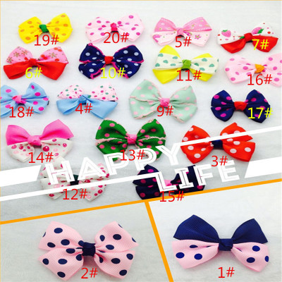 Taobao hot shot Korean version of children 's hair ornaments girl bow, bow tie, a print pressure clip jewelry children' s hair card