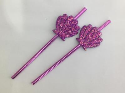 Shining shell bar accessories drink bar utensils party supplies romantic lovely creative straw 2pcs