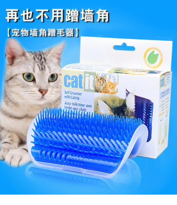Pet Cat Corner Petting Post Massager Cat Scratching Itching Scratching Itching Rubbing Device Cat Comb Massage Corner Brush