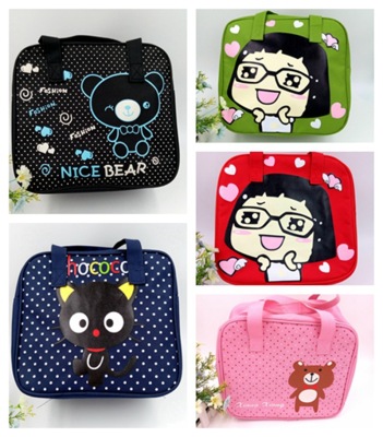 Factory Direct Sales No. 003 Cartoon Pattern Primary and Secondary School Student Handbag Lunch Box Bag Oxford Fabric Bag Waterproof Bag
