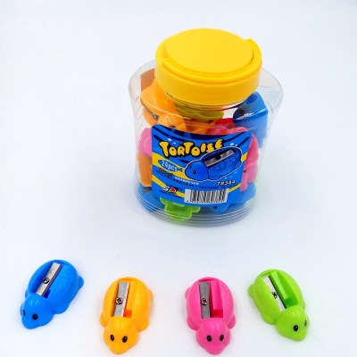 Japan and South Korea Stationery Cartoon Turtle Mixed Color Pencil Sharpener Environmental Protection Mixed Color Pencil Shapper Wholesale Can Be Customization as Request