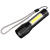 Led mini-aluminium alloy flashlight zoom flashlight with COB outdoor portable USB charging flashlight