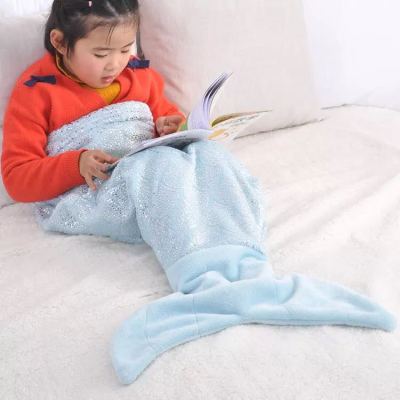 Mermaid sleeping bag TV blanket gilt style flannel thickening and lengthening customized