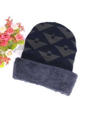 New fashion versatile foreign trade hats men and women jacquard plus velvet thickening knitting caps flat machine arctic velvet hats wholesale