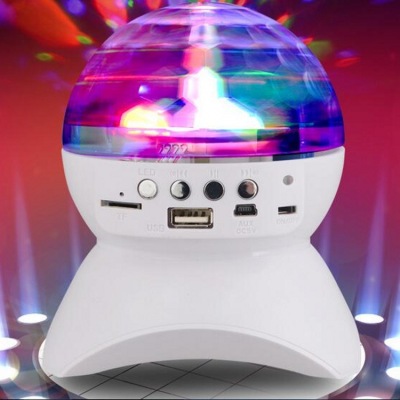 LED Bluetooth Speaker Rotating Stage Lighting Audio KTV Mini Audio Crystal Ball Speaker