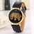 Gold elephant quartz watch Thailand national treasure color elephant student wrist watch imitation leather watch
