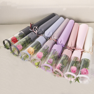 The little world of The floral season thickened waterproof single rose bouquet packing bag OPP flower shop supplies single bag