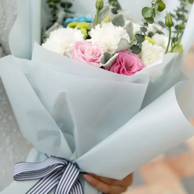 Korean plain color paper flower shop floral bouquets wrapped flower supplies materials
