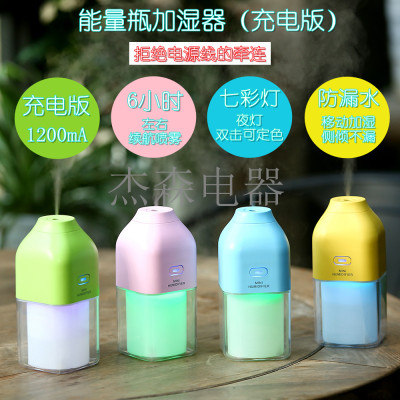 Creative Energy Bottle Charging Wireless Humidifier Portable Handheld Household Mini Night Light for Office and Car Outdoor Humidification