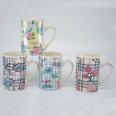 Pearl glaze mug ceramic mug rainbow glaze rose coffee mug customizable water mug