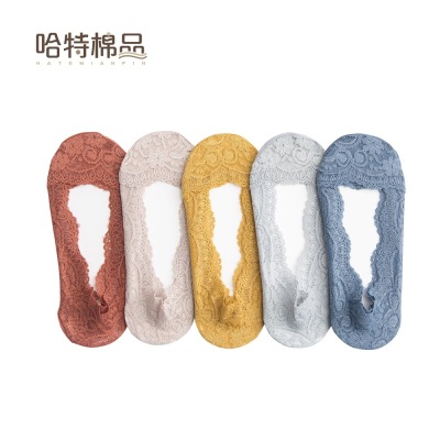Female lace invisible socks color new lady 2019 spring and summer thin breathable Japanese anti-skid manufacturers