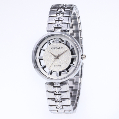 Hot hot style simple steel band hollow-out personality watch wholesale fashion joker business alloy lady spot