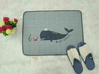 Korean version of the new Quilted floor mat fashion printing doormat pure cotton non-slip mat