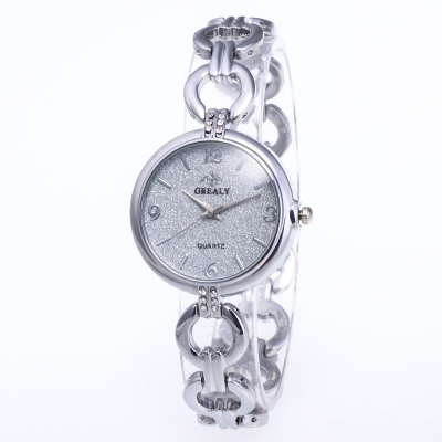 Hot foreign ladies bracelet watch fashion circle bracelet stainless steel quartz watch simple digital waterproof watch