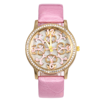 Amazon's hot new south version of the fashion belt with diamond dripping oil design and color trend ladies quartz watch