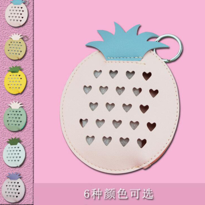 Japanese and Korean creative lady love hollowed-out pineapple purse small fruit bag small fresh purse