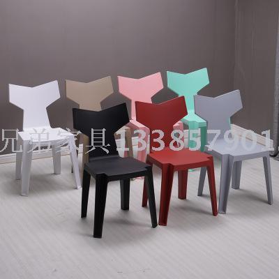 New Nordic Modern Simple Plastic Casual Chair Home Creative Negotiation Table and Chair Backrest Dining Chair Stool