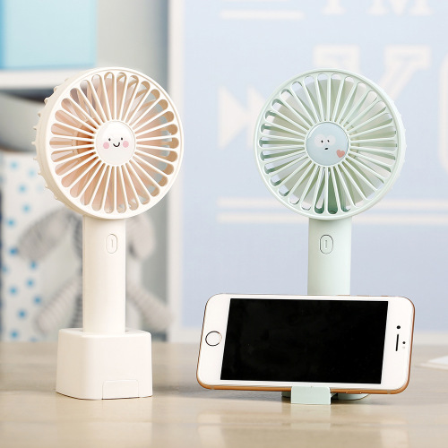 summer new portable mini handheld fan cartoon usb desktop small fan mobile phone bracket charging fan