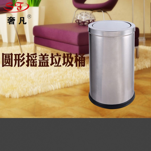 luxury hotel supplies hotel guest room black single-layer iron paint stainless steel trash can fruit bucket storage bucket