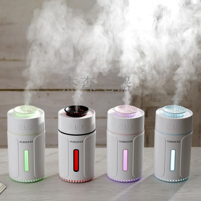 New Wide Heart Humidifier USB Mini Desktop Humidifier Moisturizing Water Replenishing Instrument Seven-Color Night Light Creative Humidification