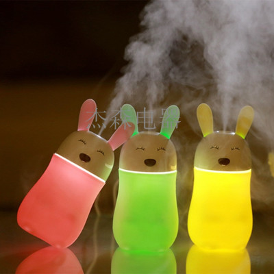 New Rabbit Bear Humidifier Cute Small Animal USB Color Small Night Lamp Car Air Purifier
