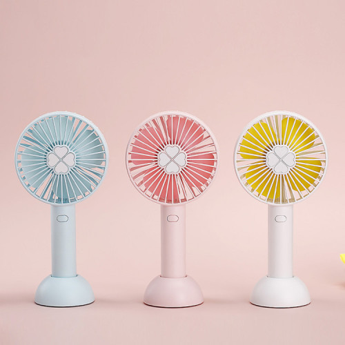 lucky grass handheld small fan mini student portable usb small fan three-color optional ultra-quiet fan