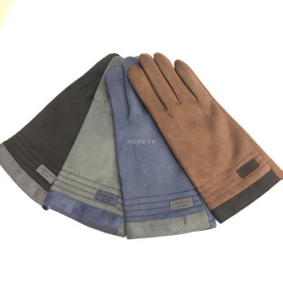 Glove manufacturers direct sale of new men's full suede fashion touch screen gloves thickened warm winter gloves taobao