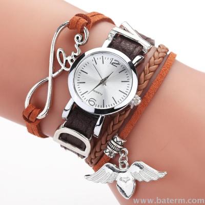 2019 new fashion twining bow love bee multi-level ladies bracelet watch with long strap watch