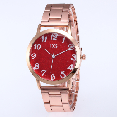 Hot selling rose gold band ladies wrist watch pure color dial steel band leisure business quartz watch wholesale