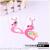 Cross-border hot style PVC flamingo key chain pendant ladies fashion cartoon mobile phone pendant manufacturers 