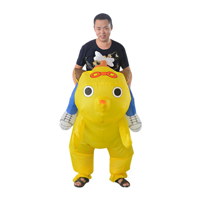 Manufacturers direct sale of a trade hot style riding yellow dog inflatable costumes holiday party performance clothing