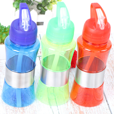 Large capacity sports water cup boys and girls space cup primary and middle school students portable drop resistant transparent plastic cups
