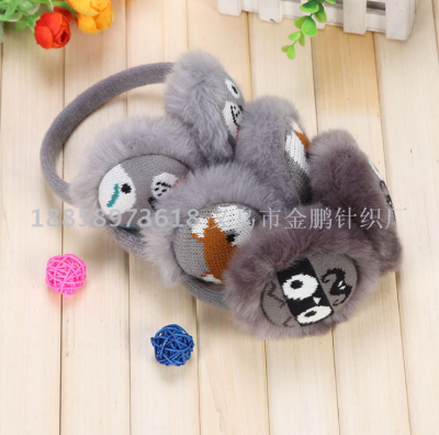 Manufacturers direct cartoon children foreign trade knitted earmuffs earmuffs men and women can take