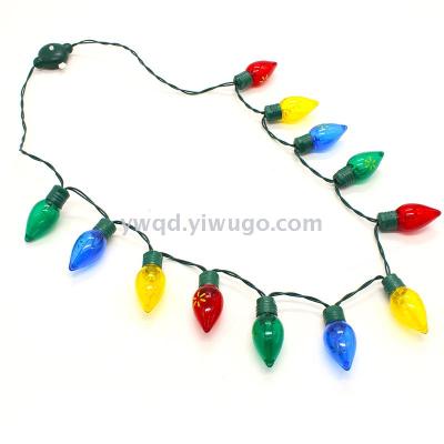 ZD Factory Direct Sales Bulb Necklace Foreign Trade Popular Style Led Glowing Necklace Christmas Necklace Holy Necklace