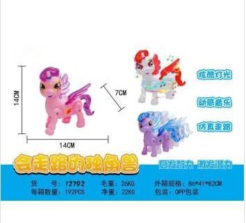 New fancy toy electric unicorn glow belt music walking unicorn toy for children