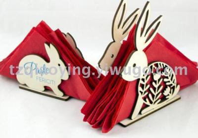 Wooden Easter bunny DIY decorations wooden Easter bunny card clip home decor