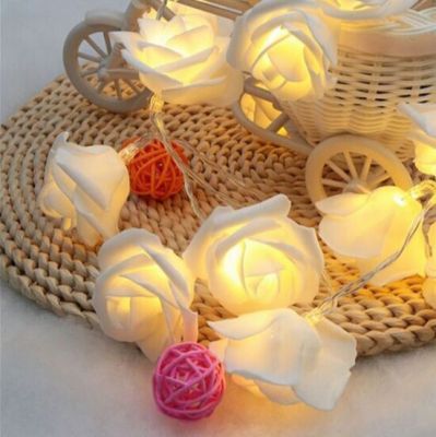 LED rose string Christmas valentine's day wedding decoration PE artificial rose lights