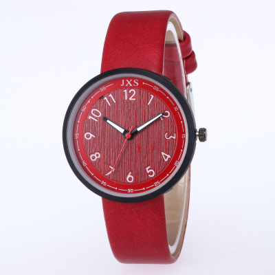 PU watch cross-border hot skin with lady wrist watch full of digital dial leather fashion lovers quartz bracelet watch