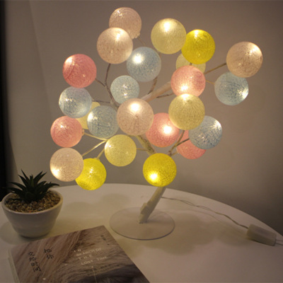 LED cotton thread ball tree lamp