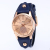 Watch foreign trade recommended fashion hot style vintage genuine cowhide water drilling dial lady quartz watch a hair