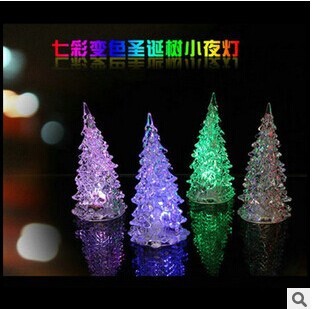 Floor light crystal Christmas tree colorful Christmas tree mini home small night light