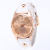 Watch foreign trade recommended fashion hot style vintage genuine cowhide water drilling dial lady quartz watch a hair