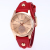 Watch foreign trade recommended fashion hot style vintage genuine cowhide water drilling dial lady quartz watch a hair