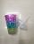 Summer ice cup AS double layer plastic ice cup with rainbow push cover ice cup