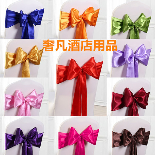 hotel meeting wedding banquet celebration self-tied chair cover back decoration bow strap chair back flower wedding ribbon