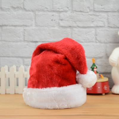 Christmas Hat Plush Flanging Adult Children Hat Christmas Decorations Christmas Festival Factory Direct Sales